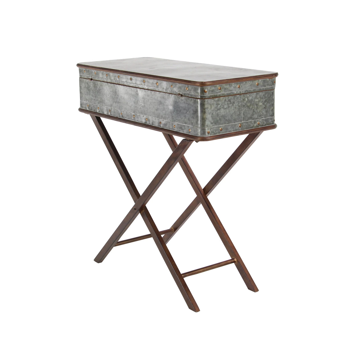 32" x 32" Gray Metal Accent Table T6707