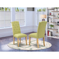 Oak Green Fabric Dining Chairs Set of 2 H24430