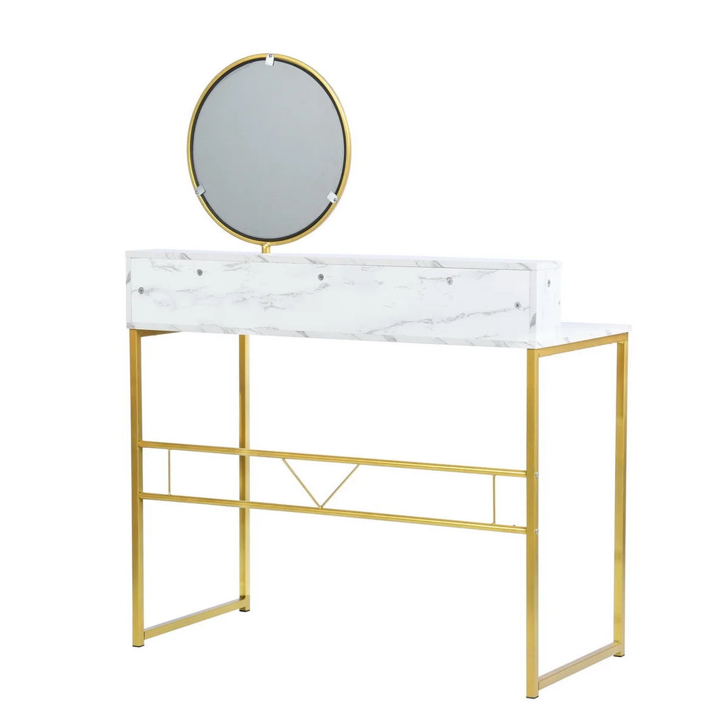41.3 inch White Desk with Storage and Mirror N654656