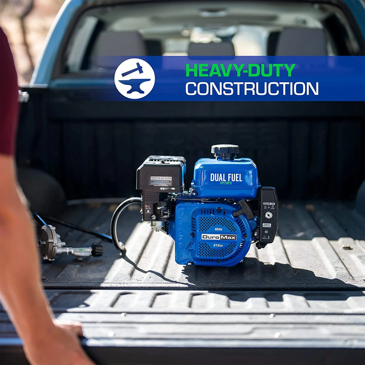 212cc Dual Fuel Recoil Electric Start Horizontal Engine E1860