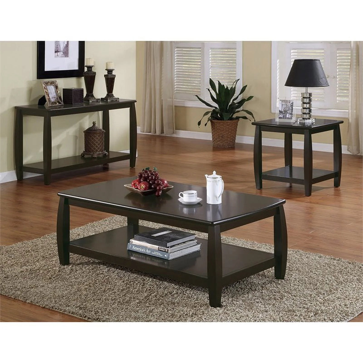 Contemporary End Table in Cappuccino L580