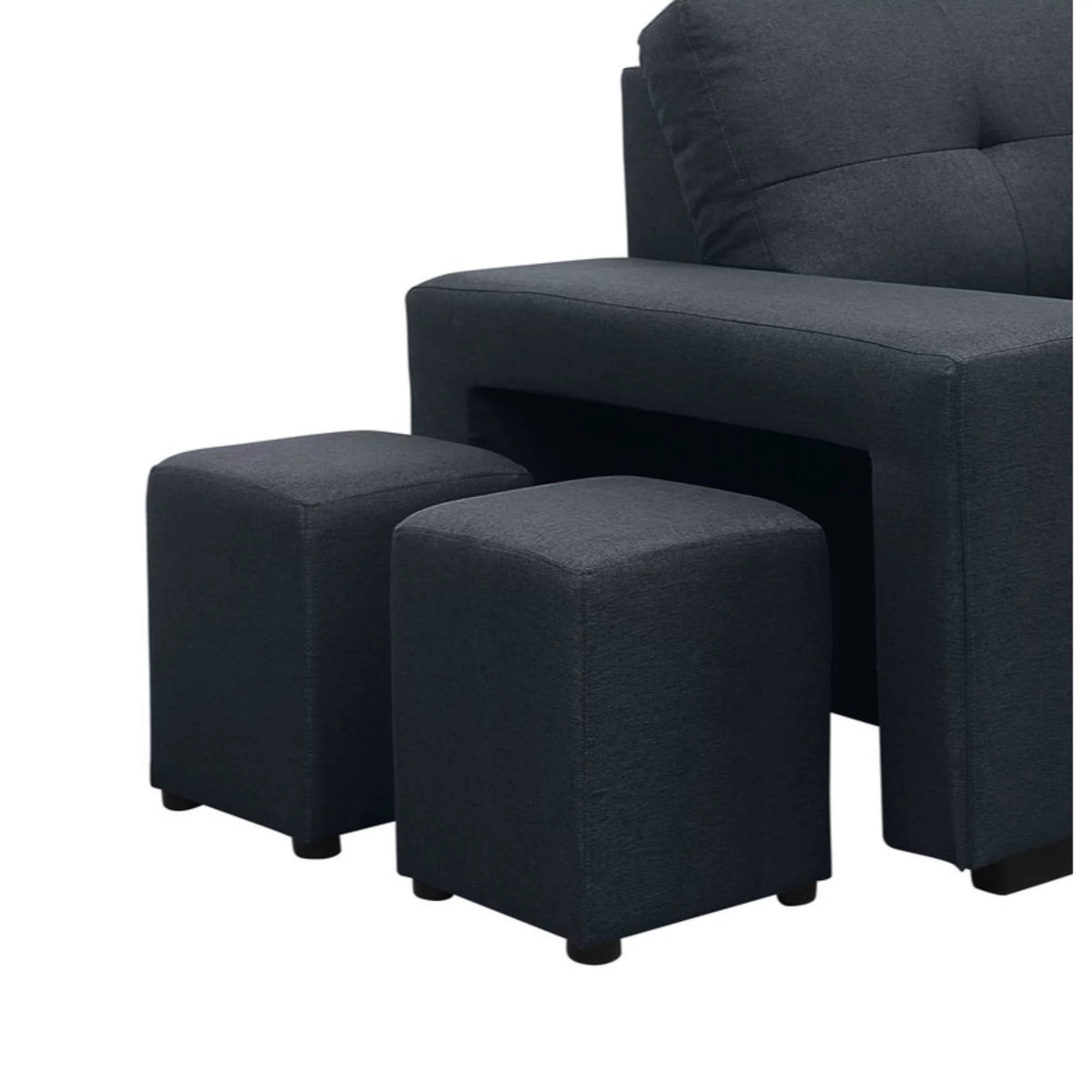 Dark Gray Fabric Sleeper Sectional Sofa with Storage Chaise Q5148