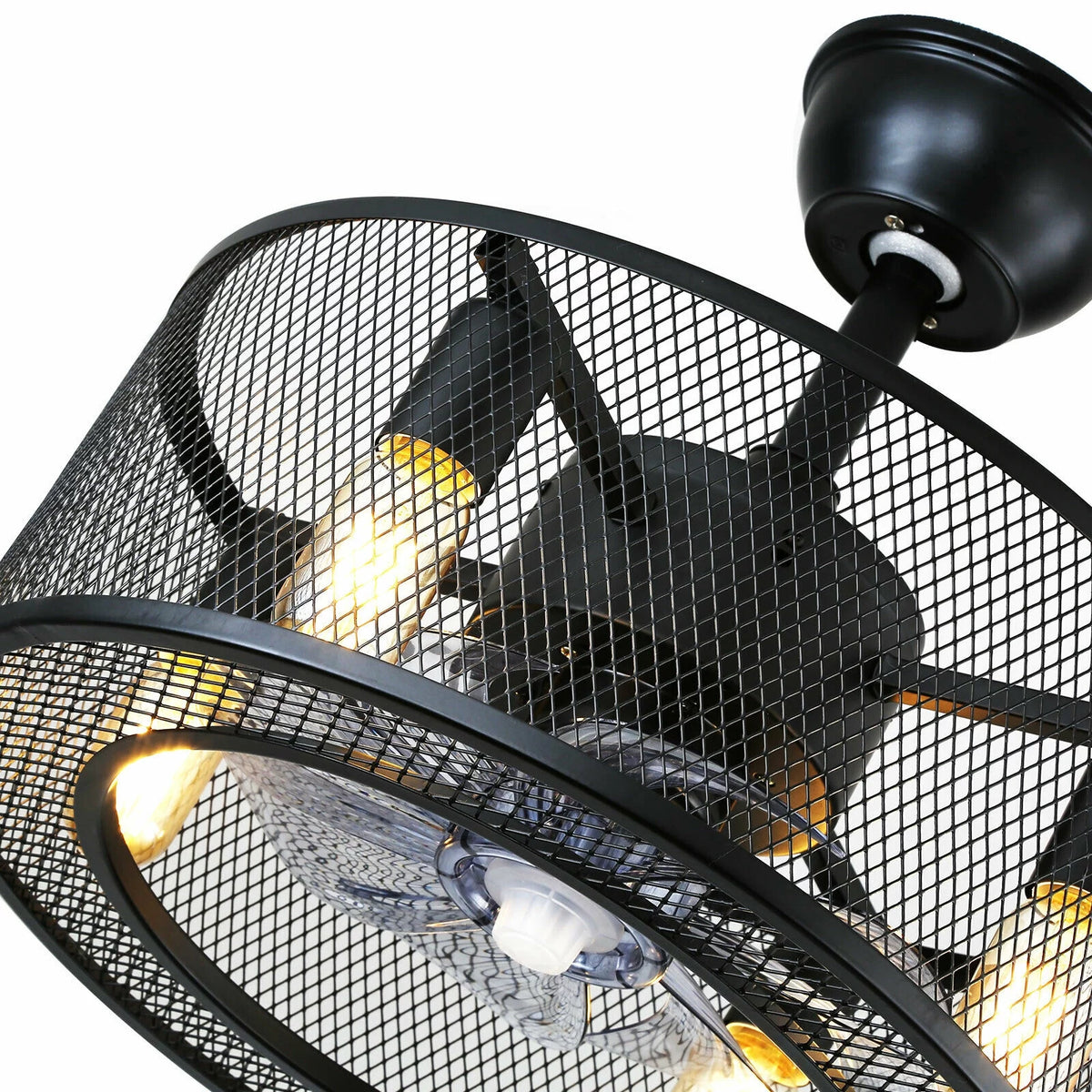 Caged Ceiling Fan Light with Remote E38650