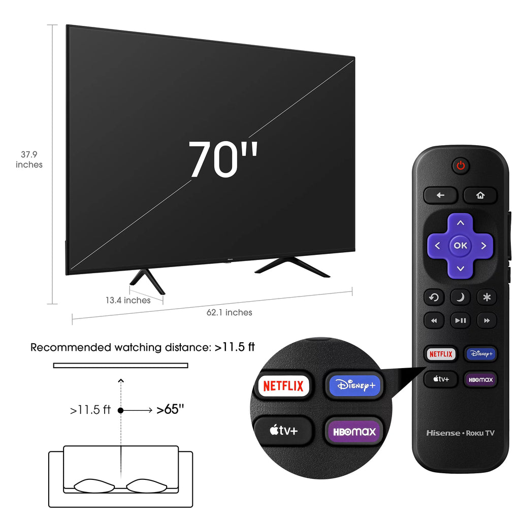 70" 4K UHD LED LCD Smart TV HDR F6966
