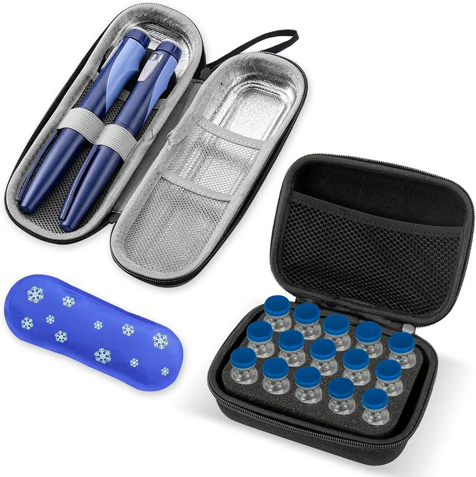 Insulin Pen Cooler Travel Case & 15-Slot Insulin Vial Holder K203