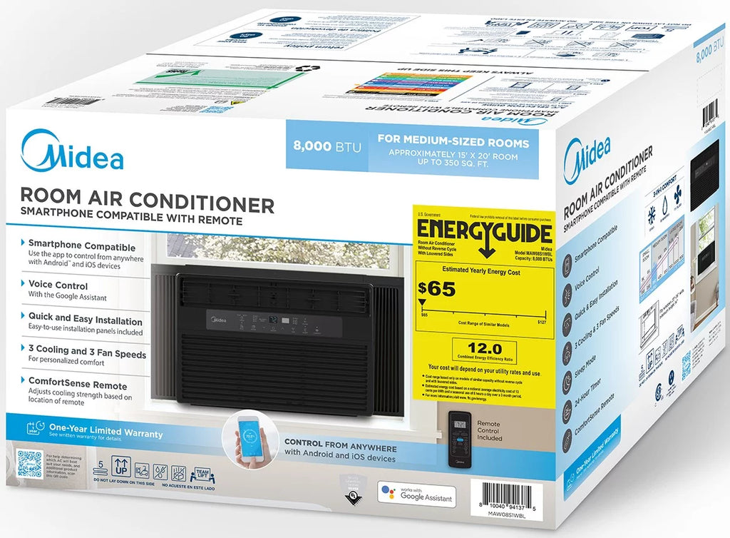 8,000 BTU 115V Smart Window Air Conditioner with Remote E845