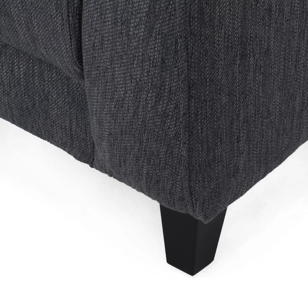 Charcoal and Dark Brown Fabric 3 Seater Curved Sectional Sofa G162470