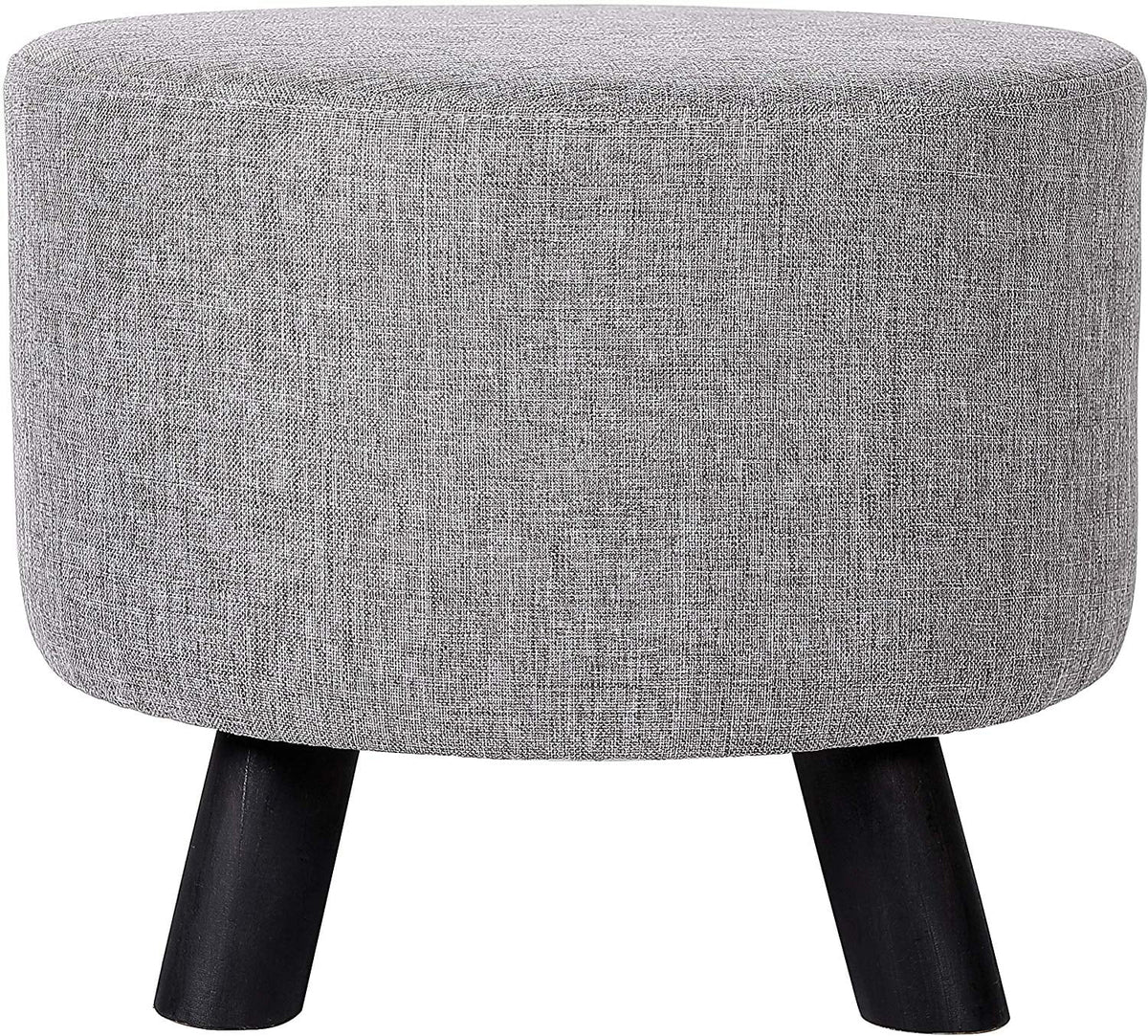 Linen Foot Stool Ottoman with Wood Legs F405040