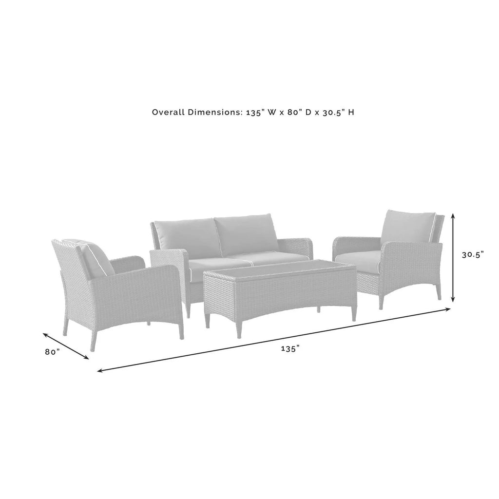 4Pc Outdoor Wicker Conversation Set N7181