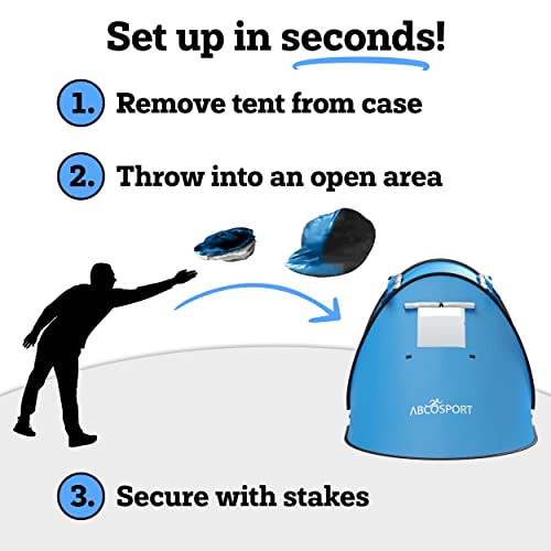 Sky Blue 2 Person Pop Up Tent with Carrying Bag T991395