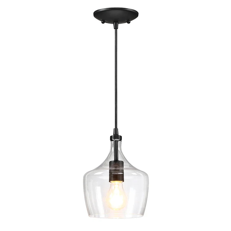 3-Pack Bronze Pendant Lighting with Glass Shade Z9623