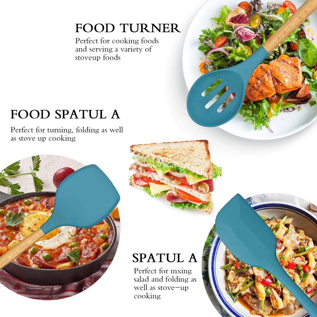 15 Piece Blue Silicone Cooking Set P481