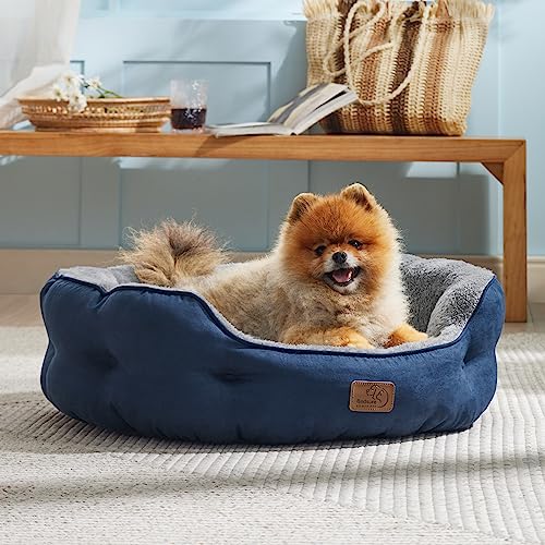 Round Washable Pet Bed with Slip-Resistant Bottom, 20 Inches E976011