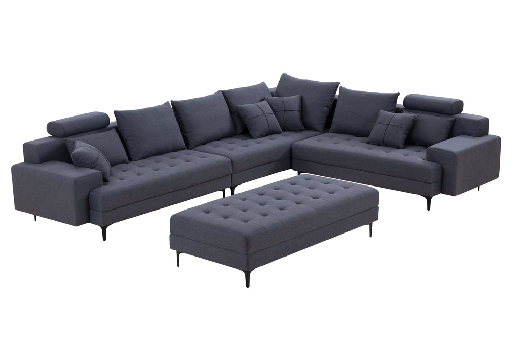 Oversized U Shaped Modular Sectional Sofa with Storage Ottoman L738851