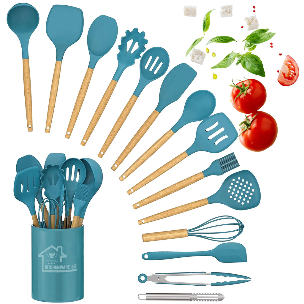 15 Piece Blue Silicone Cooking Set P481