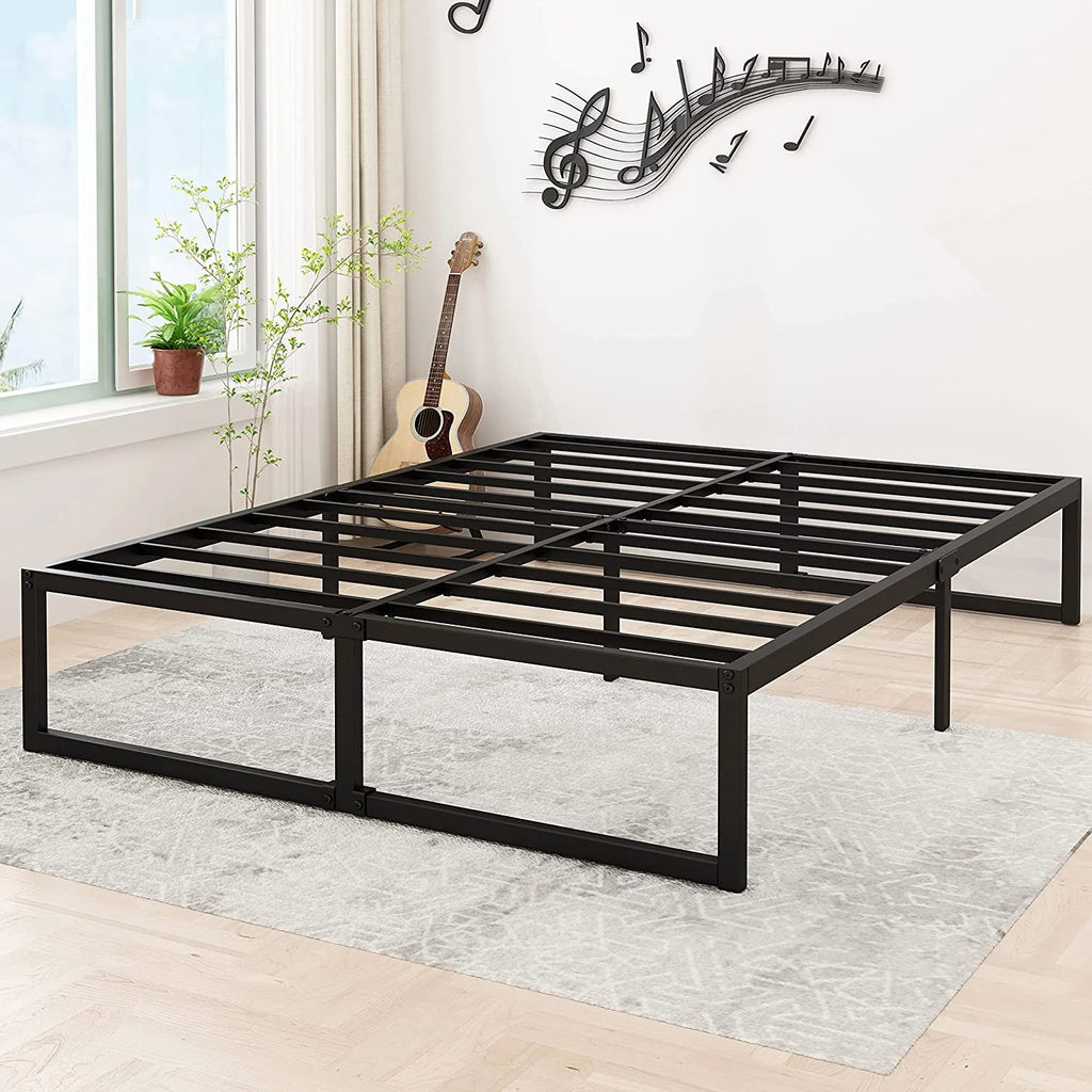 14 Inch California King Heavy Duty Metal Platform Bed Frame, Black F7617