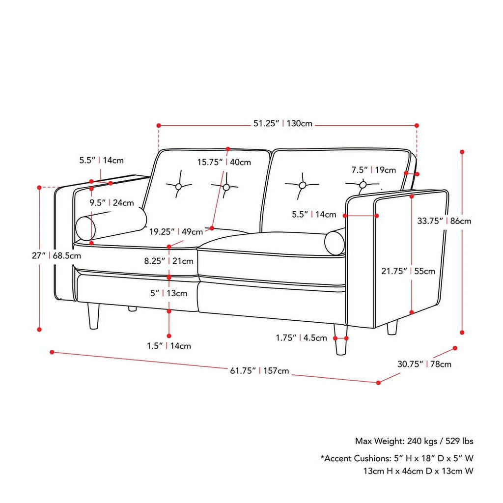 Navy Blue Fabric Upholstered Loveseat F717213