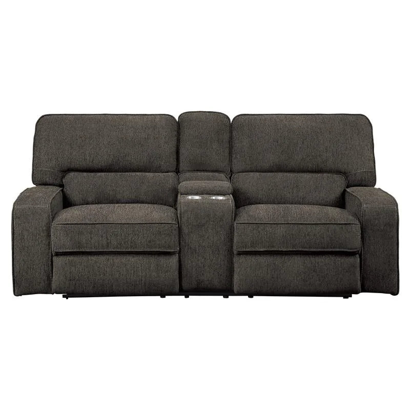 Chocolate Chenille Double Reclining Love Seat G853976